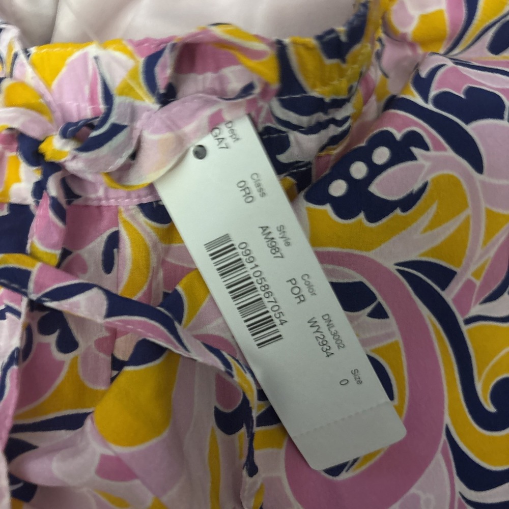 J Crew Size 0  Silk Pink Paisley Print Easy Pants - Picture 5 of 6